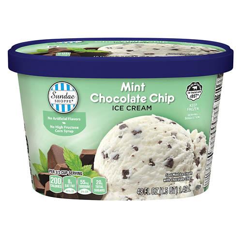 Sundae Shoppe Mint Chocolate Chip Ice Cream, 48 fl oz